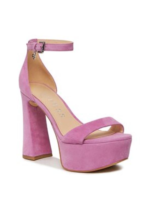 Guess Sandały Idas FLJIDS SUE03 Różowy. Kolor: różowy. Materiał: zamsz, skóra
