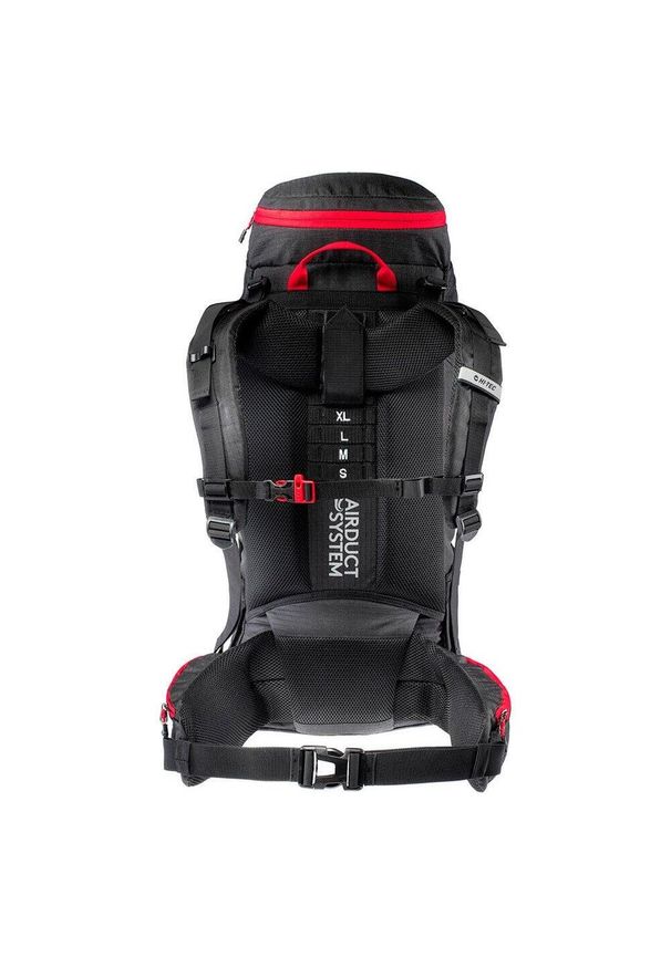 Hi-tec - Plecak Turystyczny Rock 65L. Kolor: czerwony, wielokolorowy, czarny. Styl: rockowy