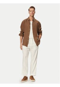 Hugo - HUGO Spodnie materiałowe Cino 262FW 50562791 Kremowy Straight Fit. Kolor: kremowy. Materiał: lyocell #5