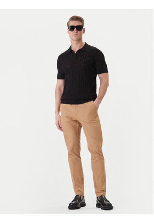 Karl Lagerfeld - KARL LAGERFELD Polo 655005 562301 Czarny Slim Fit. Typ kołnierza: polo. Kolor: czarny. Materiał: bawełna