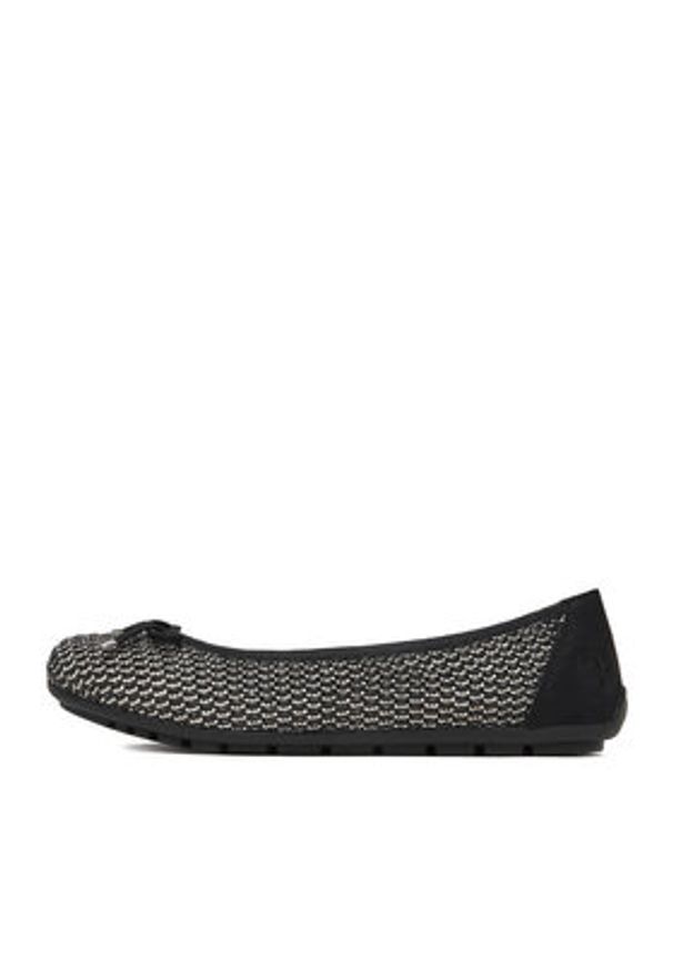 Rieker Baleriny CEO-43850-00 Czarny. Kolor: czarny. Materiał: materiał