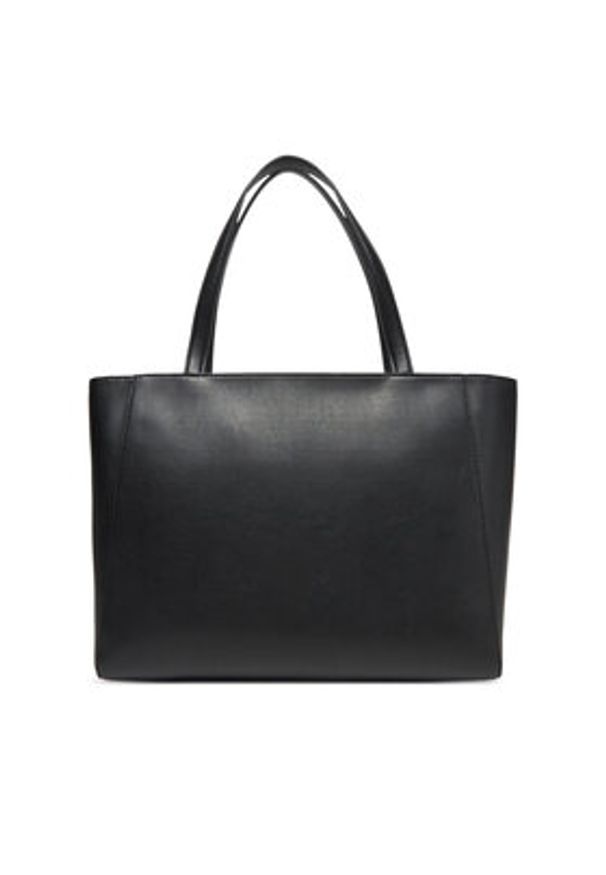 Calvin Klein Torebka Ck Re-Lock Medium Shopper LV04F3223G Czarny. Kolor: czarny. Materiał: skórzane