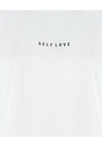 SELF LOVE - Biały t-shirt New York. Okazja: na co dzień. Kolor: biały. Materiał: jeans, dresówka, bawełna. Wzór: nadruk. Styl: casual, sportowy, elegancki #2