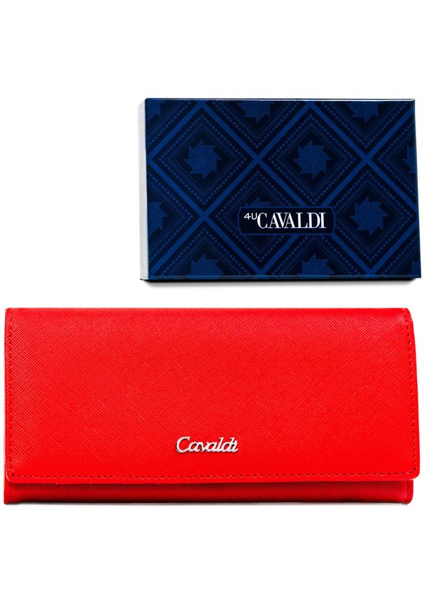4U CAVALDI - Portfel damski 4U Cavaldi GD22-SFK czerwony. Kolor: czerwony