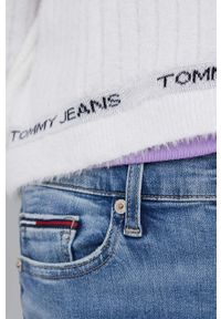 Tommy Jeans Kardigan damski kolor biały lekki. Kolor: biały. Materiał: dzianina, materiał
