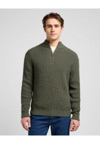 Lee - MESKI SWETER LEE CLEAN HALF ZIP KNIT OLIVE GRAY 112370539 #1
