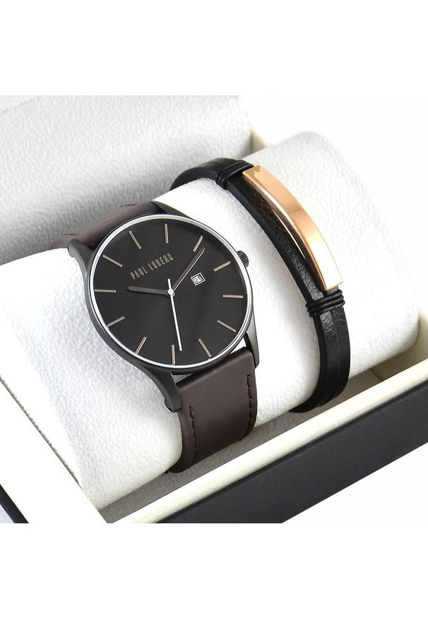 Zegarek Paul Lorens Zestaw męski zegarek męski Paul Lorens - LONGIO-7028A2-1B2 + bransoletka Pacific