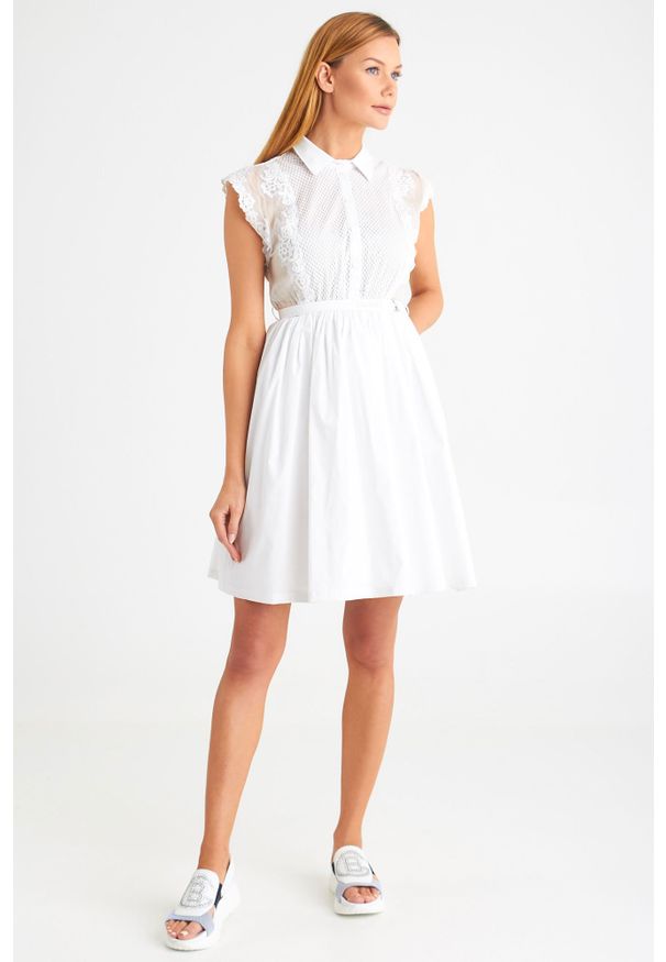 Ermanno Scervino - SUKIENKA ermanno scervino. Materiał: koronka, materiał. Wzór: koronka. Typ sukienki: rozkloszowane, proste. Długość: midi