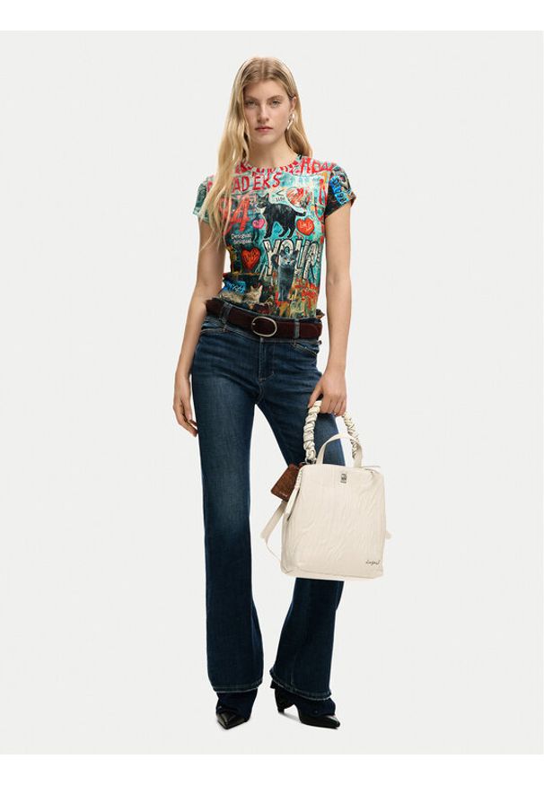 Desigual Plecak 26SAKP41 Beżowy. Kolor: beżowy. Materiał: skóra