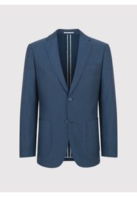 Pako Lorente - PAKO LORENTE – Granatowa marynarka męska bez podszewki. Okazja: na co dzień. Kolor: niebieski. Materiał: jeans. Wzór: paski. Styl: casual, sportowy #8