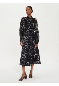 Karl Lagerfeld - KARL LAGERFELD Spódnica midi 245W1203 Czarny Regular Fit. Kolor: czarny. Materiał: wiskoza
