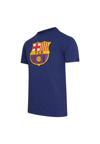 T-Shirt męski piłkarski FC Barcelona Logo. Kolor: niebieski. Sport: piłka nożna