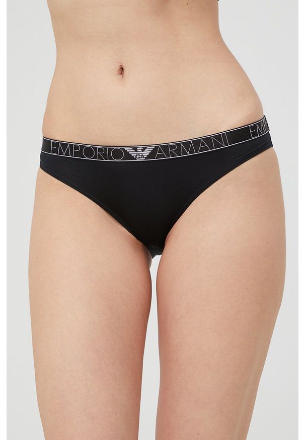 Emporio Armani Underwear figi (2-pack) 163334.2R235 kolor czarny. Kolor: czarny. Materiał: włókno, dzianina. Wzór: gładki
