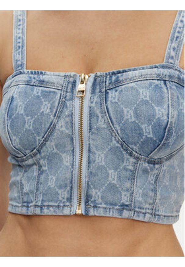 Gaudi Top 511BD46001 Niebieski Slim Fit. Kolor: niebieski. Materiał: bawełna