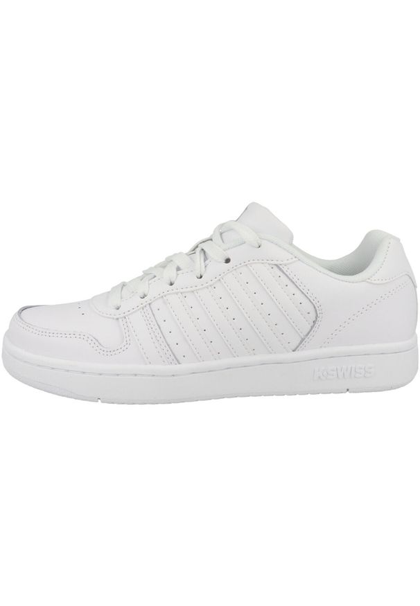 Buty do chodzenia damskie K-Swiss Court Palisades. Kolor: biały. Materiał: tkanina, skóra, materiał, syntetyk. Szerokość cholewki: normalna. Sport: turystyka piesza