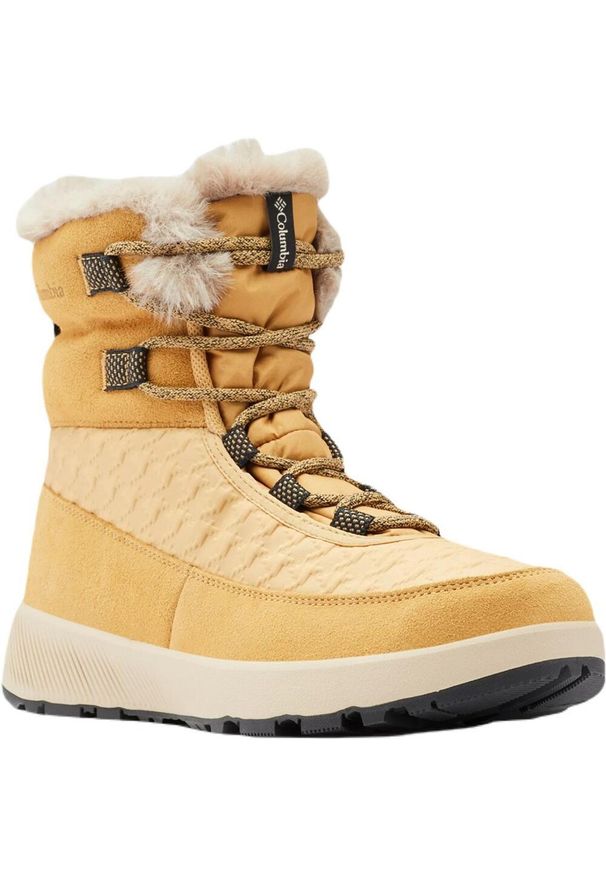 columbia - Buty Śniegowce Damskie Columbia Slopeside Peak Luxe Waterproof. Kolor: żółty