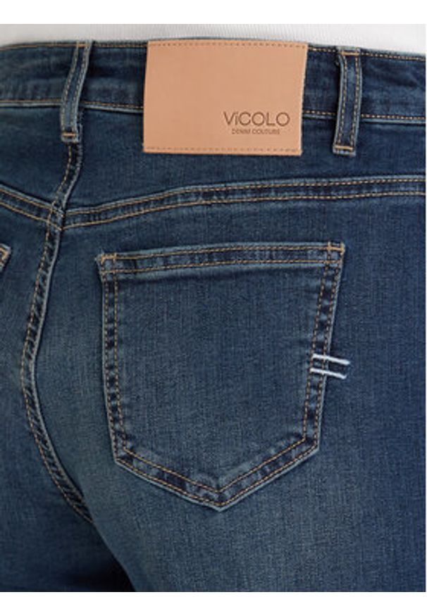 ViCOLO Jeansy DF5103 Niebieski Wide Leg. Kolor: niebieski
