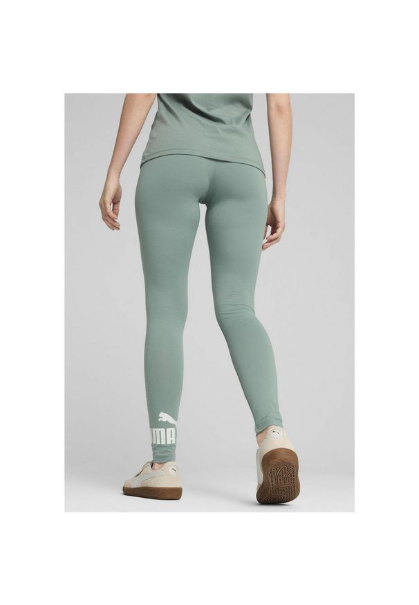 Puma - Legginsy damskie z logo No. 1 ESS PUMA Green Moon. Kolor: szary. Materiał: guma. Wzór: nadruk