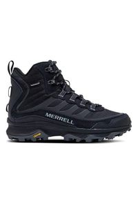 Buty trekkingowe męskie Merrell Moab Speed Thermo Mid WP. Wysokość cholewki: za kostkę. Zapięcie: sznurówki. Kolor: czarny. Materiał: materiał, syntetyk, tkanina, skóra. Szerokość cholewki: normalna #1