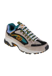 skechers - Buty sportowe Sneakersy męskie Skechers Stamina-Cutback. Kolor: biały, wielokolorowy, beżowy, niebieski. Sport: turystyka piesza