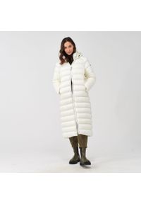 Elender Regatta damski turystyczny płaszcz zimowy ocieplany. Kolor: biały. Materiał: poliester. Sezon: zima. Sport: turystyka piesza #1