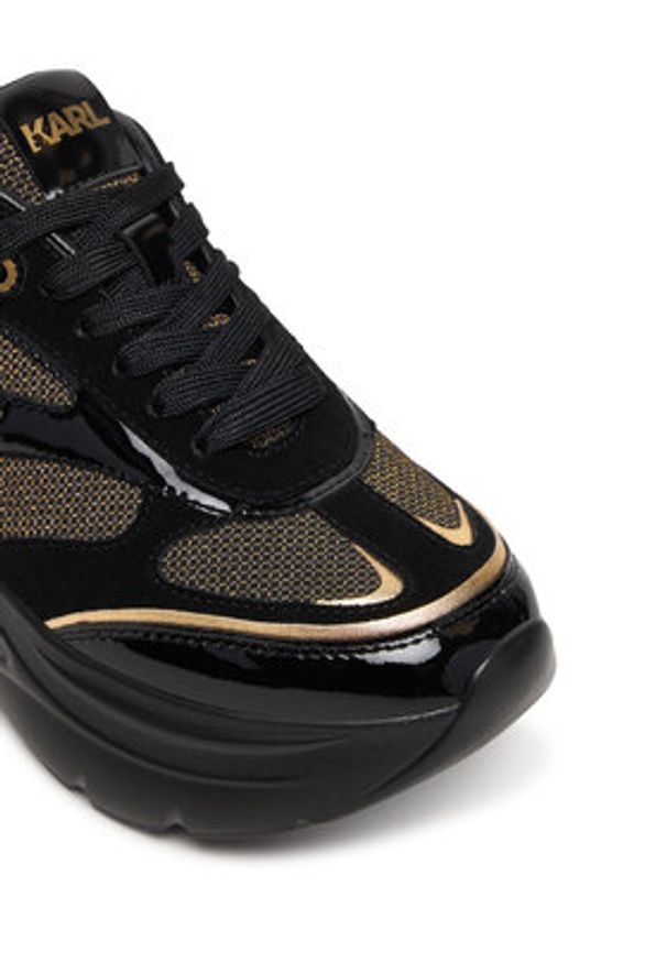 Karl Lagerfeld - KARL LAGERFELD Sneakersy Kontour Wedge KL68016 Czarny. Kolor: czarny. Materiał: skóra