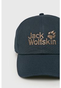 Jack Wolfskin - Czapka. Kolor: niebieski. Materiał: tkanina, bawełna. Wzór: gładki #3