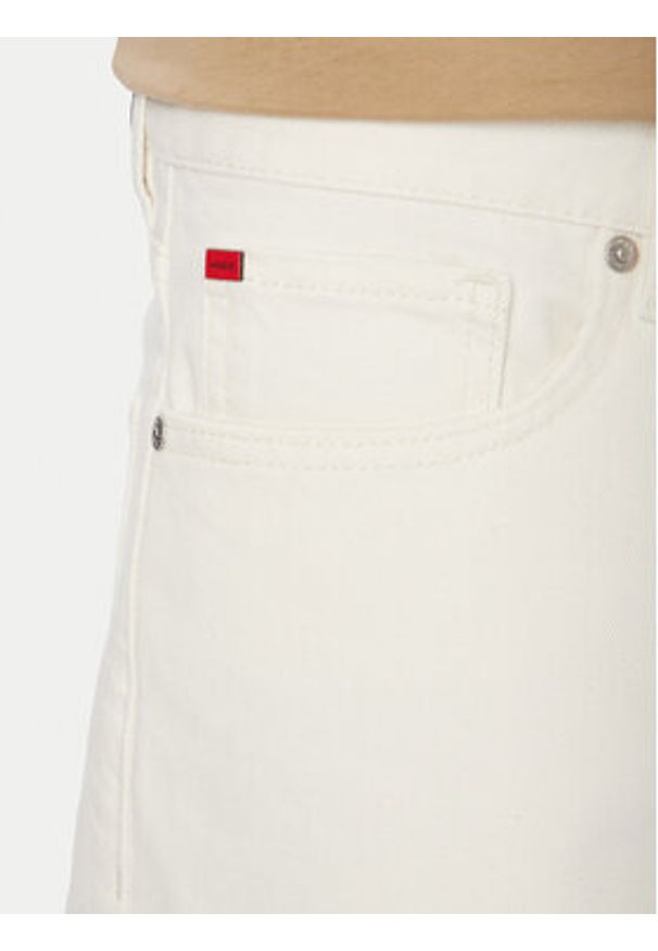 Hugo - HUGO Szorty jeansowe 50561648 Kremowy Relaxed Fit. Kolor: kremowy. Materiał: bawełna