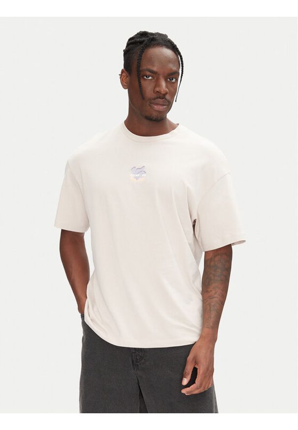Jack & Jones - Jack&Jones T-Shirt Ames 12268471 Beżowy Relaxed Fit. Kolor: beżowy. Materiał: bawełna