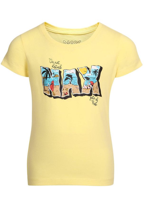 Naak - T-shirt Dziecięcy Nax Lendo 104-110 z Miękkiej Bawełny z Żywych Wzorem. Kolor: wielokolorowy. Materiał: bawełna, elastan