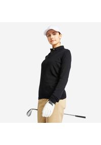 INESIS - Sweter do golfa damski Inesis MW500. Typ kołnierza: golf. Kolor: czarny. Materiał: bawełna, materiał