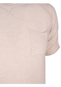Xagon Man T-shirt | P20081 D12501 | Mężczyzna | Beżowy. Okazja: na co dzień. Kolor: beżowy. Materiał: len, akryl, bawełna. Wzór: aplikacja. Styl: casual