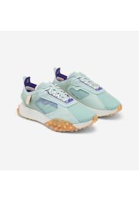 Buty sportowe unisex Decathlon WLKR 76 x Tetsunori. Kolor: beżowy, zielony, niebieski, wielokolorowy. Materiał: kauczuk, materiał. Szerokość cholewki: normalna. Wzór: geometria