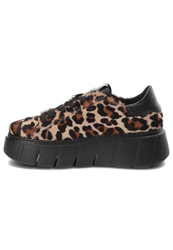 CheBello - Panterka Sneakersy Chebello Eleganckie Obuwie Damskie Premium. Okazja: na co dzień. Kolor: brązowy. Wzór: motyw zwierzęcy. Styl: elegancki