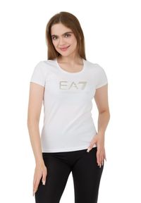 EA7 Emporio Armani - EA7 Biały damski t-shirt, Rozmiar M. Kolor: biały