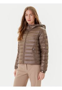 TOMMY HILFIGER - Tommy Hilfiger Kurtka puchowa WW0WW46788 Brązowy Regular Fit. Kolor: brązowy. Materiał: syntetyk