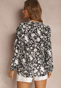 Renee - Czarna Koszula Egathe. Typ kołnierza: bez kołnierzyka. Kolor: czarny. Materiał: jeans, skóra. Długość rękawa: długi rękaw. Długość: długie. Wzór: aplikacja, nadruk #5