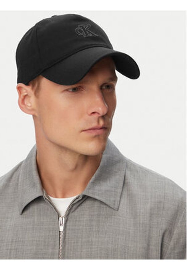 Calvin Klein Czapka z daszkiem Monogram Deboss Canvas Baseball LV04G5027G Czarny. Kolor: czarny. Materiał: bawełna