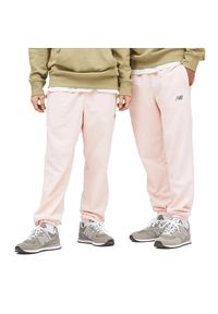 Spodnie New Balance UP21500PIE - różowe. Kolor: różowy. Materiał: dresówka, materiał. Sport: fitness