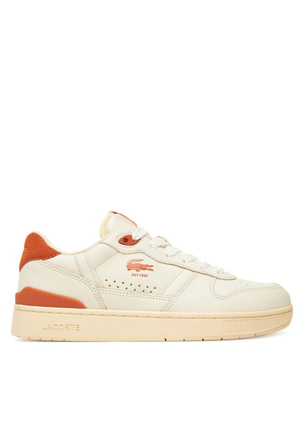 Lacoste Sneakersy T-Clip Set 749SMA0074157 Écru. Kolor: kremowy. Materiał: skóra