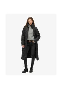 Długi Płaszcz Superdry. Kolor: czarny. Materiał: materiał. Długość rękawa: długi rękaw. Długość: długie. Styl: elegancki #1