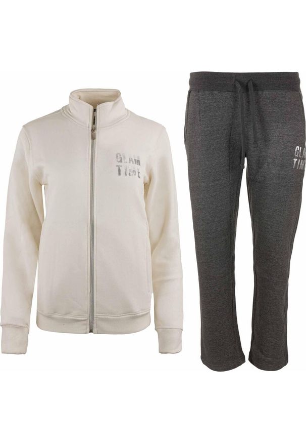 ZUMBA WEAR - Zestaw Damski ATHL. Silvy - Oddychająca Odzież Sportowa. Kolor: biały. Materiał: dresówka, bawełna. Wzór: nadruk. Sport: turystyka piesza