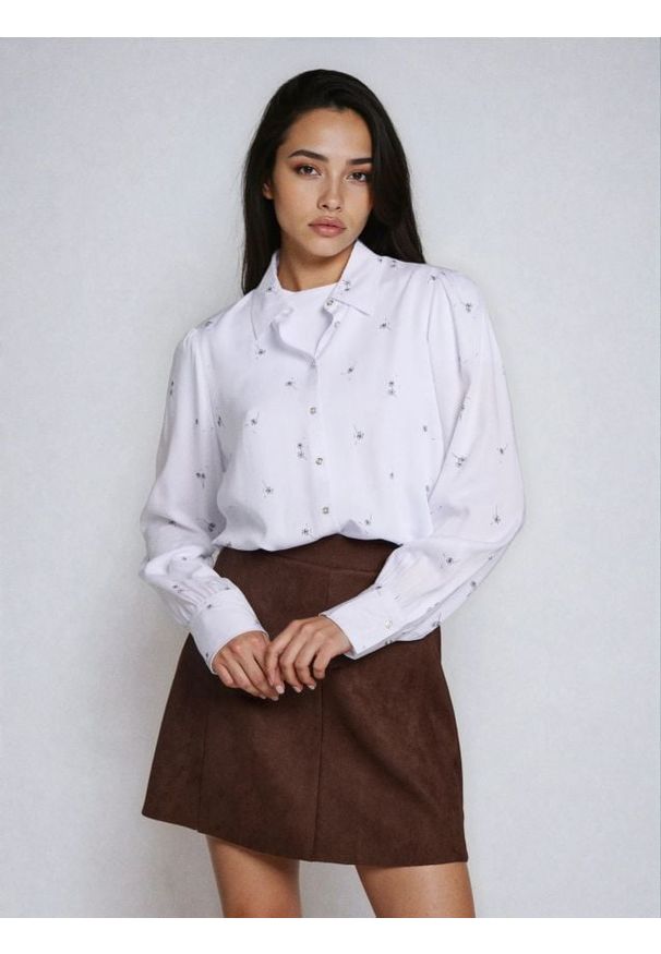 Sinsay - Koszula z wiskozy - biały. Kolor: biały. Materiał: wiskoza