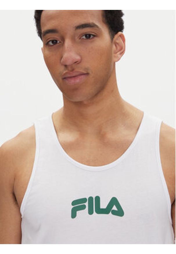 Fila Tank top Lirey FAM0919 Biały Slim Fit. Kolor: biały. Materiał: bawełna