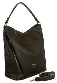 DAVID JONES - Shopper bag khaki David Jones 6607-1A KHAKI. Kolor: brązowy. Materiał: skórzane