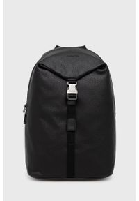 Calvin Klein plecak męski kolor czarny duży gładki. Kolor: czarny. Materiał: włókno, materiał. Wzór: gładki
