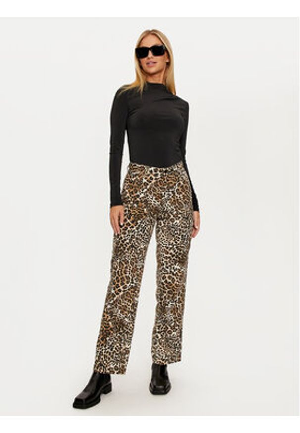 JDY Spodnie materiałowe Ray 15343448 Beżowy Wide Leg. Kolor: beżowy. Materiał: bawełna