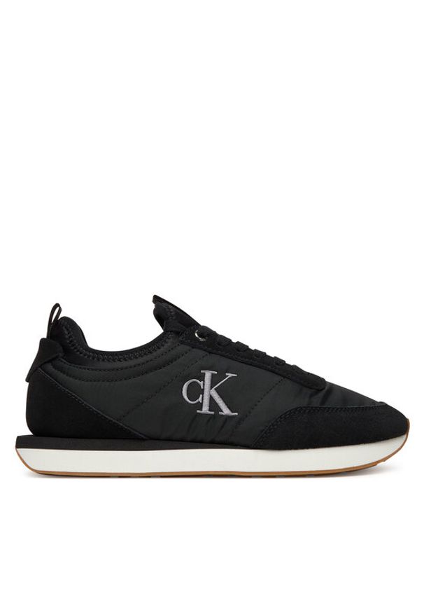 Calvin Klein Sneakersy Retro Runner Sock Laceup Mix Mat YW0YW02060 Czarny. Kolor: czarny. Materiał: materiał