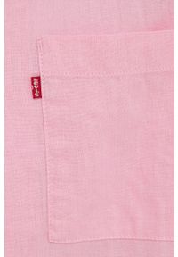 Levi's® - Levi's koszula lniana damska kolor różowy relaxed z kołnierzykiem klasycznym. Okazja: na spotkanie biznesowe. Typ kołnierza: kołnierzyk klasyczny. Kolor: różowy. Materiał: len. Długość rękawa: krótki rękaw. Długość: krótkie. Styl: klasyczny #5