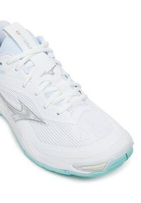 Mizuno Buty halowe Wave Stealth 6 X1GB2430 Biały. Kolor: biały. Materiał: skóra. Model: Mizuno Wave #2